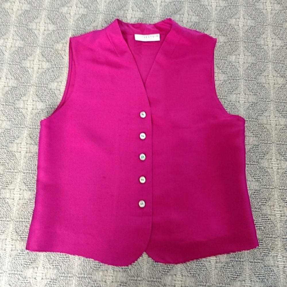 Valerie Stevens Fuchsia Button-Up Vest